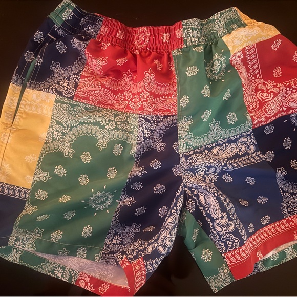 Polo Ralph Lauren L PATCHWORK BANDANA Traveller Swim Trunks Bathing Suit - Picture 3 of 5